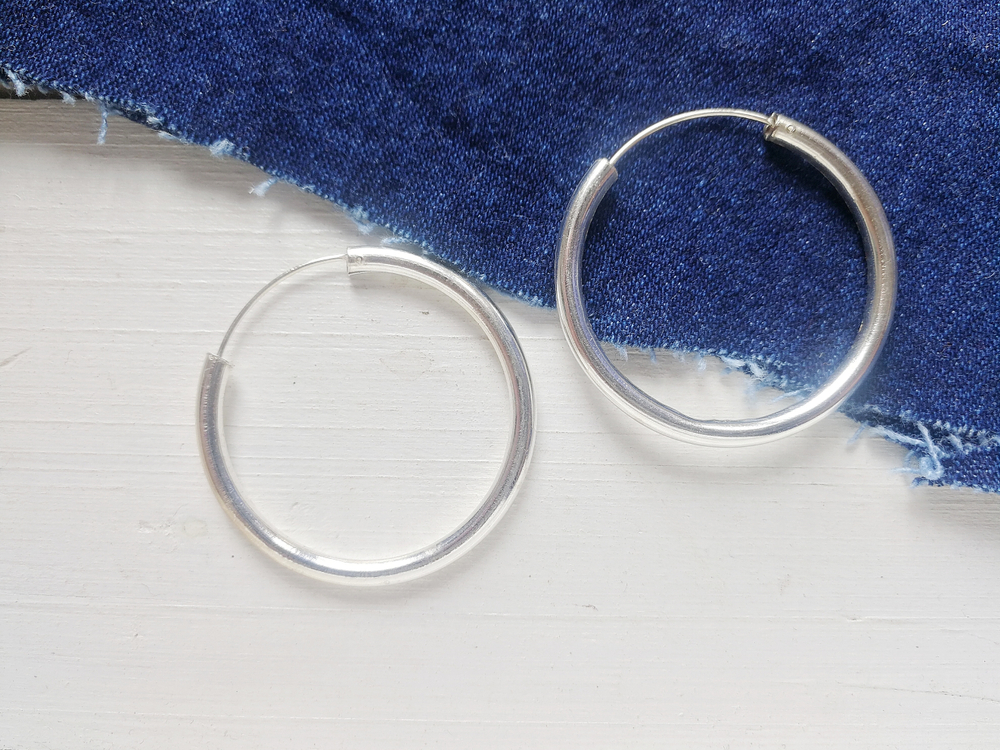 white gold hoops